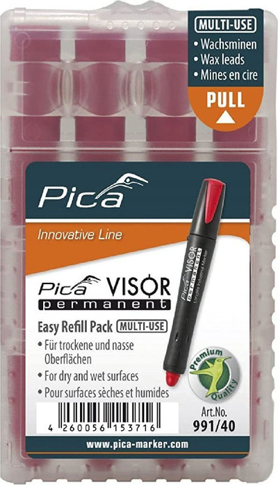 Rimbushje për marker Pica Visor Refillable Multi Use, set 4 copë, e kuqe