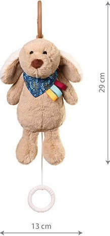 Lodër muzikore varëse BabyOno Have Fun qeni Willy, me melodi, 29 cm, bezhë