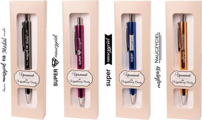 Stilolaps metal CARLOS Pen For Teacher, automatik, bojë blu, në kuti dhurate
