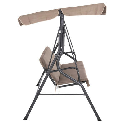 Lëkundëse verande 3-ulëse me mbrojtës dielli Likid 174x110x200Hcm (HM5979.02), gri/ kaftë