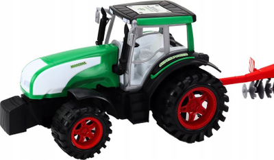 Lodër traktor bujqësor me rimorkio dhe kositëse, i zi jeshil