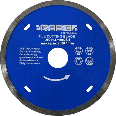 Disk diamant prerës Mar-Pol Rapid MZ08716, 200mm, 25.4mm, gri