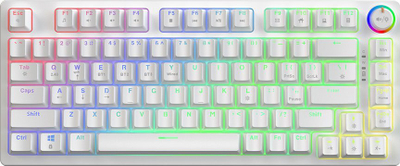 Tastierë SAVIO PHENIX Wireless Mekanike, 82 taste, RGB, e bardhë