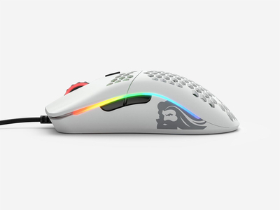Mousepad Glorious Model O-, bazë gome kundër rrëshqitjes, sipërfaqe e lëmuar, i bardhë