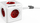 Allocacoc PowerCube Extended Power Strip, 1,5 m, бело куќиште со црвени приклучоци, 5 приклучоци (Type E)