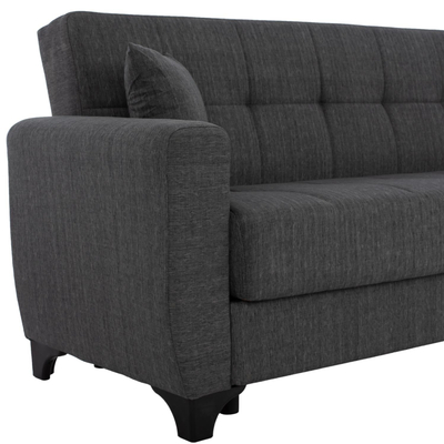 Divan-Shtrat 2 ulëse, shpinë e lartë, 160×84×88 cm HM3243.03, gri
