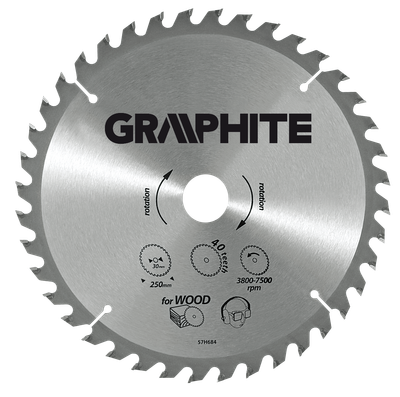 Disk prerës Graphite TCT 57H660, 160x30mm, 30 dhëmbë, ngjyrë grafiti