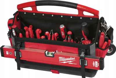Çantë veglash Milwaukee Packout Tote, 500mm, material balistik, e kuqe