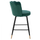Stol velvet + metal 50×50×90 cm (HM8736.03), gjelbër