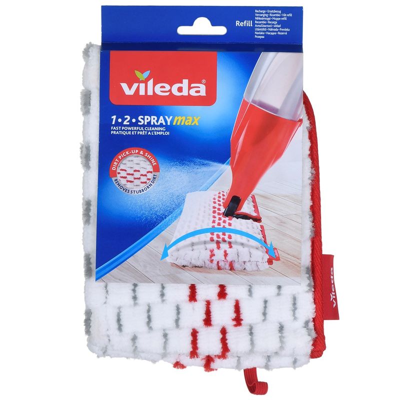 Rimbushje mop Vileda 1-2 Spray Max, mikrofibër, shumëpërdorimshme, e kuqe