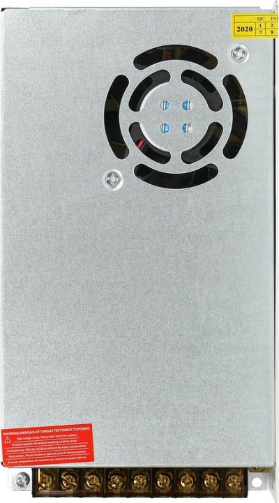 Furnizim energjie industrial 12V DC, 300W, metalik ngjyrë argjendi