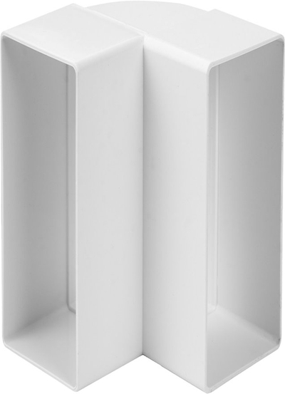 Bërryl ventilimi Euro3plast, 220x55 mm, 90°, i bardhë