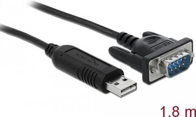 Kabllo DeLOCK 66283 USB në RS232 DB9, 1.8 m, e zezë