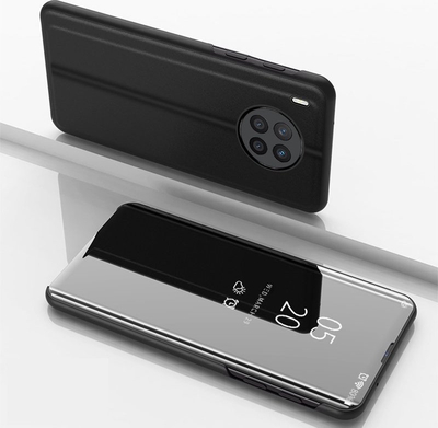 Kapak telefoni Clear View për Huawei Nova 8i, me flap, i zi