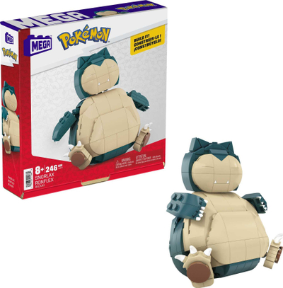 Set ndërtimi MEGA Pokémon Snorlax, 246 copa, figurë 10 cm, shumëngjyrësh