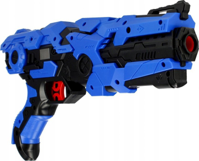 Pistole lodër MEGA CREATIVE 502227, me shenjë, me 12 fishekë shkumë, blu e zezë