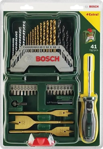 Сет за дупчење и завртување Bosch X-Line Titanium, 41 дел