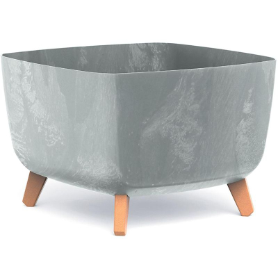 Vazo GRACIA SQUARE me efekt betoni, 39 cm, plastike, gri