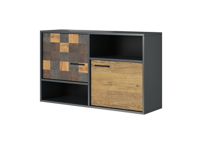 Komodë Cama Meble SOUL 2D, 85x100x30 cm, antracit dhe dru