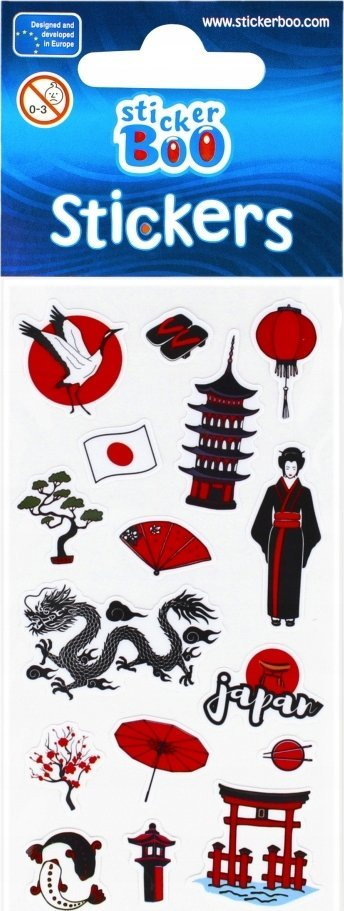 Stikera StickerBoo World Travel USA, fletë 6x18 cm, ngjyra të shumëllojshme