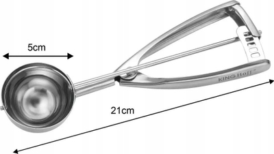 Lugë shërbyese KING Hoff KH-1808, çelik inox, ergonomike, argjendtë