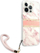 Mbulesë telefoni Guess Marble Stripe për iPhone 13 Pro Max, siliconi, me rrip dore, rozë