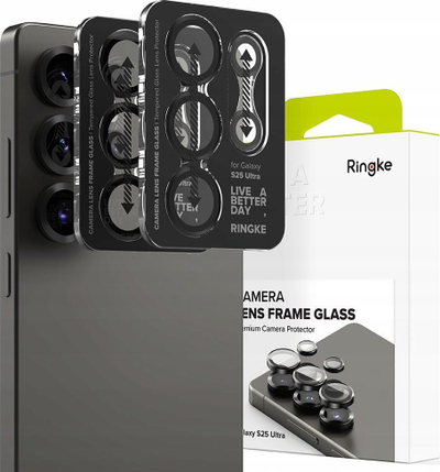 Mbrojtës kamere Ringke Camera Frame Protector për Galaxy S25 Ultra, 2 copë, i zi