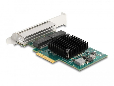 Kartë rrjeti Delock PCI Express X4, 4 porta RJ45 Gigabit LAN, gri