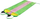 Rrëshqitëse uji Bestway Triple Slide Frog H2O GO, 488cm, për kalamaj, shumëngjyrëshe