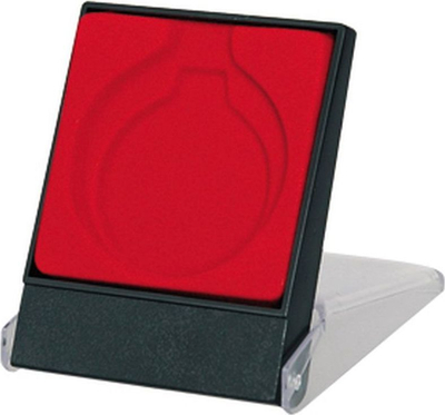 Kuti për medalje Victoria Sport (A009T BK / R), 50mm, 90 x 89 x 18 mm, e kuqe