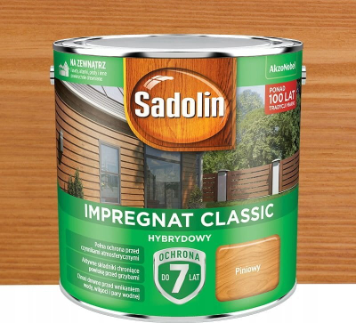 Impregnant druri Sadolin Impregnat Classic Hybrid, 2.5L, mbrojtje 7 vjet, ngjyra pishe