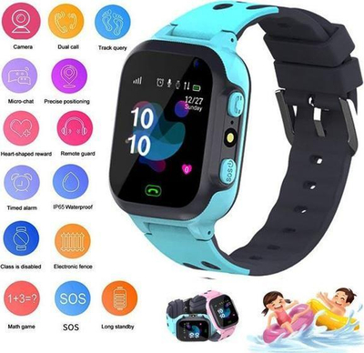 Smartwatch për fëmijë Denmen Kids, GPS, slot SIM, blu