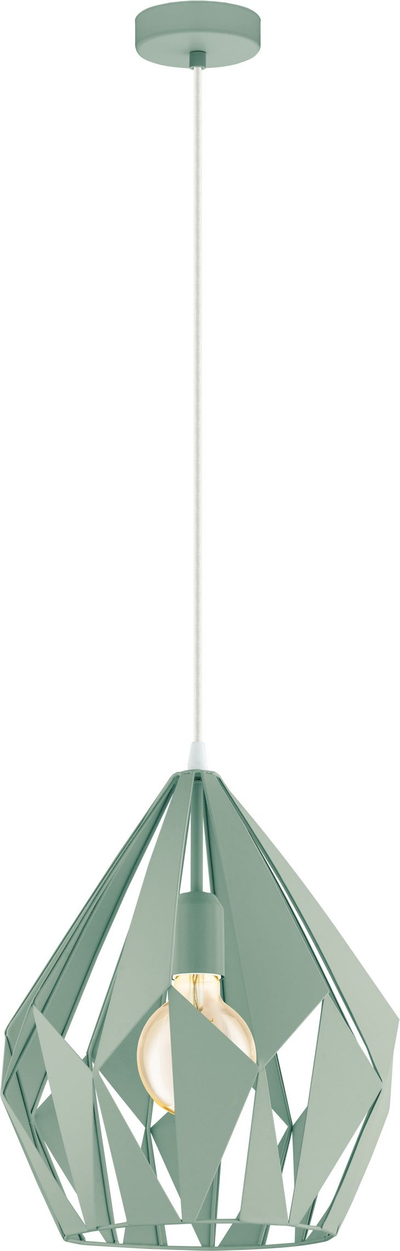 Llampë varëse tavani Netlighting Carlton, trup metalik, bazë E27, jeshile pastel