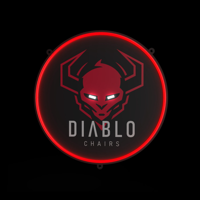 Panel dekorativ LED Diablo Chairs Neon, rrumbullak, dritë e kuqe
