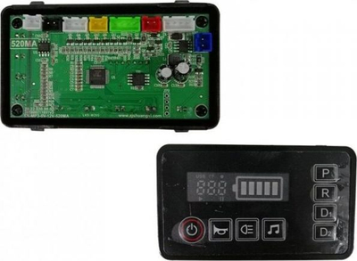 Panel kontrolli muzikor Leantoys për makinë lodër, me butona zanorë, me bateri, i zi