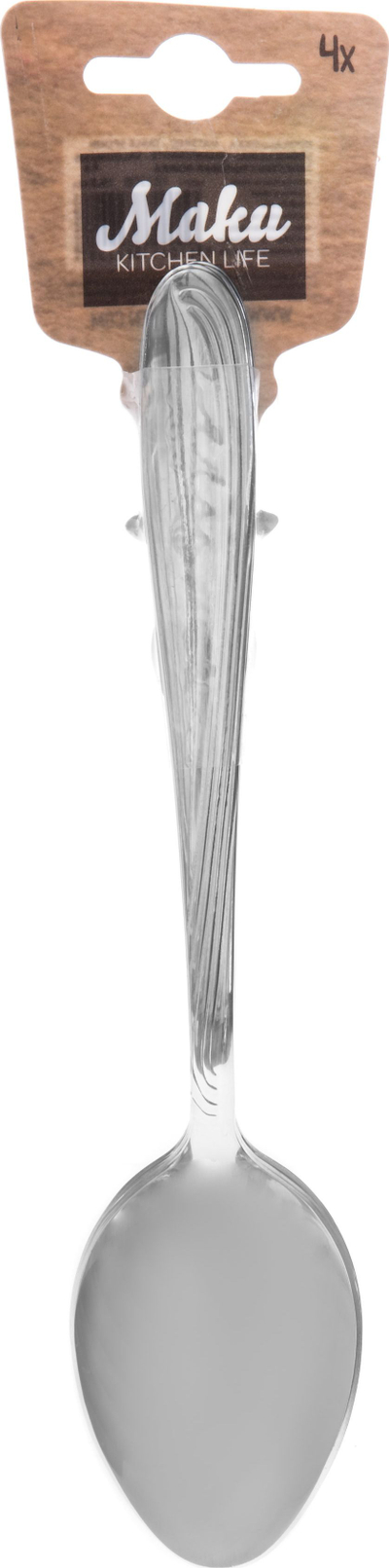 Set lugë supë Maku, 19.5 cm, 4 copë, ngjyrë argjendi