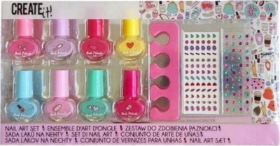 Set manikyri për kalamaj Canenco Nail Set With Stickers, 8 llakë me ngjyra, me ngjitëse zbukuruese, shumëngjyrësh