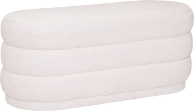 Puf Atmosphera Sinan, 100 x 40 cm, material boucle, e bardhë