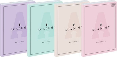 Fletore Interdruk Academy B5, 128 fletë, faqe me katrorë, pastel