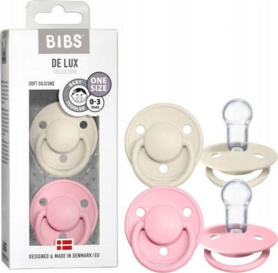 Memë qetësuese Bibs De Lux Silicone, 0-36m, 2 copë, shumëngjyrëshe