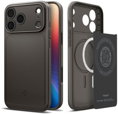 Mbulesë telefoni Spigen Thin Fit MagSafe, për iPhone 17 Pro, gri gunmetal