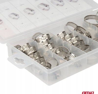 Set kapëse me vidë AMiO 04125, 34 copë, çelik inox