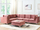 Kënd këndor modular EVJA Velvet, 6 ulëse, me ottoman, rozë