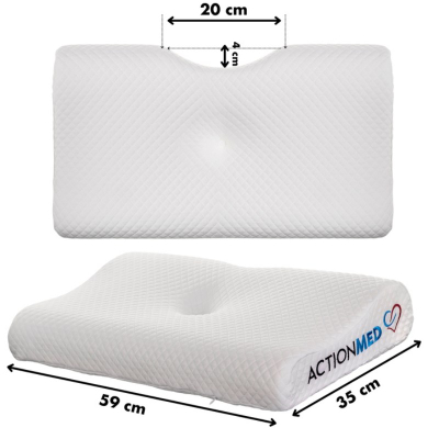 Jastëk ortopedik ActionMed ANATOMICAL MED PILLOW, anatomik, me mbështetje për qafën, i bardhë