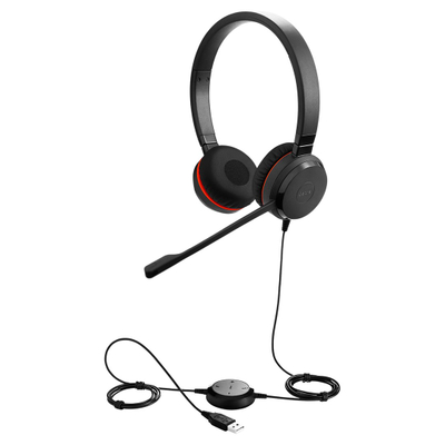 Kufje me mikrofon Jabra Evolve 20SE MS, stereo, me kabëll, të zeza