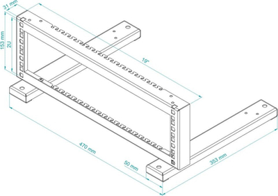 Mbajtëse rack Stalflex STR19-2U-B, 19", 2U, e zezë