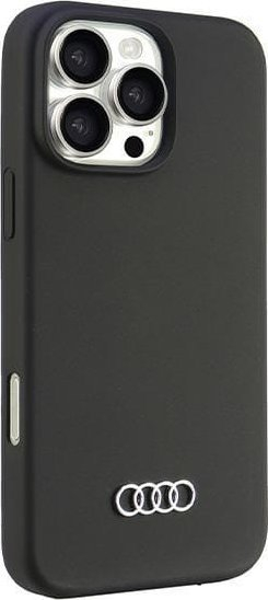 Mbulesë telefoni Audi për iPhone 16 Pro Max 6.9", silikon, e zezë