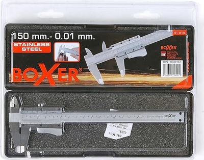 Kallëp matës Boxer Vernier, 150 mm, çelik inoks, ngjyrë argjendi