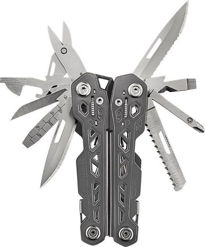 Mjet multifunksional Gerber Truss 31-003304, 17 funksione, çelik inoks, gri