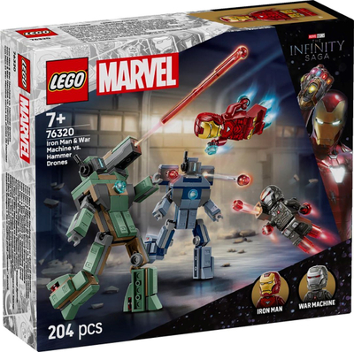 Lodër ndërtimi LEGO Marvel 76320 Iron Man War Machine, 204 pjesë, shumëngjyrëshe